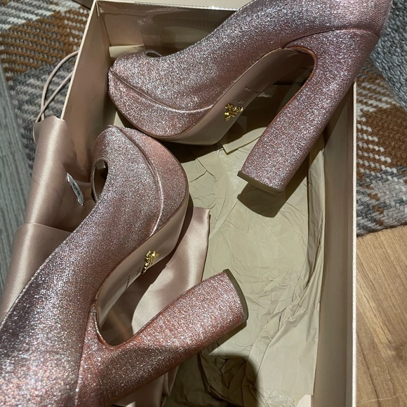 Prada Sz. 38 pink sparkle platform sandals - Picture 6 of 10